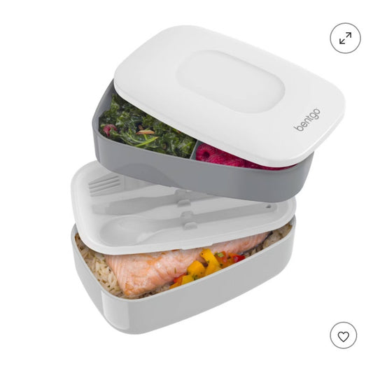 Bentgo Classic All-in-One Stackable Lunch Box Container with Built in Flatware