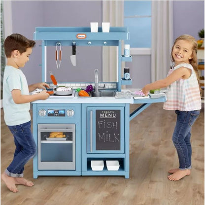 Little Tikes First Prep Kitchen Realistic Pretend Play Kitchen with Over 25 Accessories