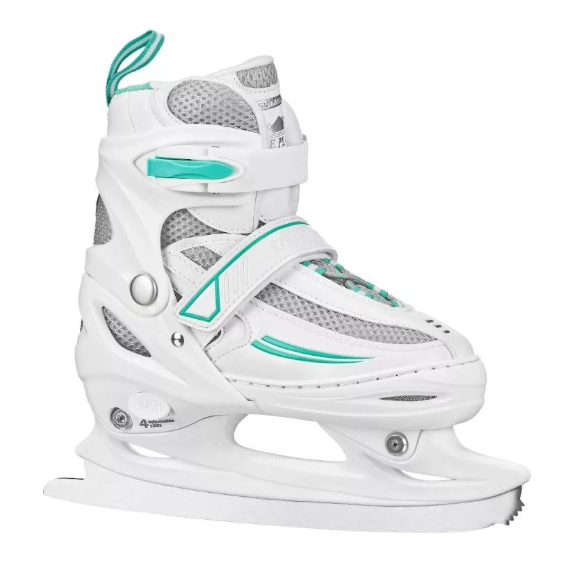 Lake Placid SUMMIT Adjustable Ice Skate White/Mint - S (10J-13)