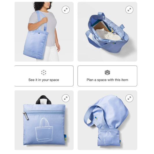 Packable Tote Blue - Open Story