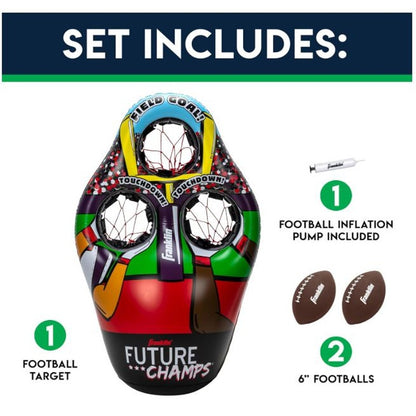 Franklin Sports Kids Football Target Toss Game - Inflatable Football Throwing Target Toy with Soft Mini Footballs