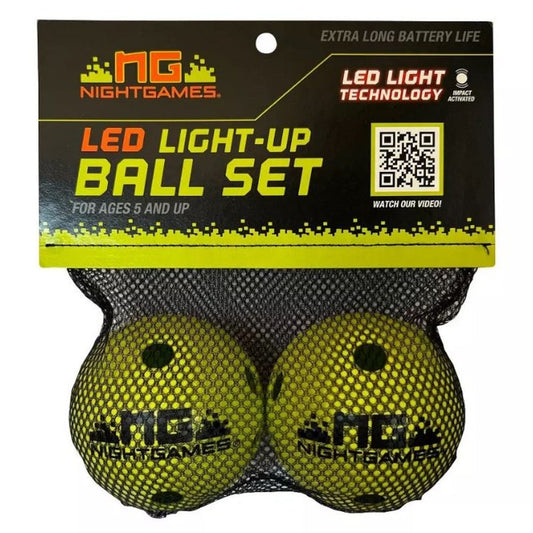 Night Games Wiffle Ball 2pk - Neon Yellow