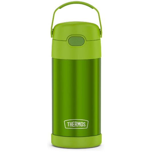 THERMOS FUNTAINER Water Bottle with Straw - 12 Ounce - Kids Stainless Steel Vacuum Insulated Water Bottle with Lid, Lime