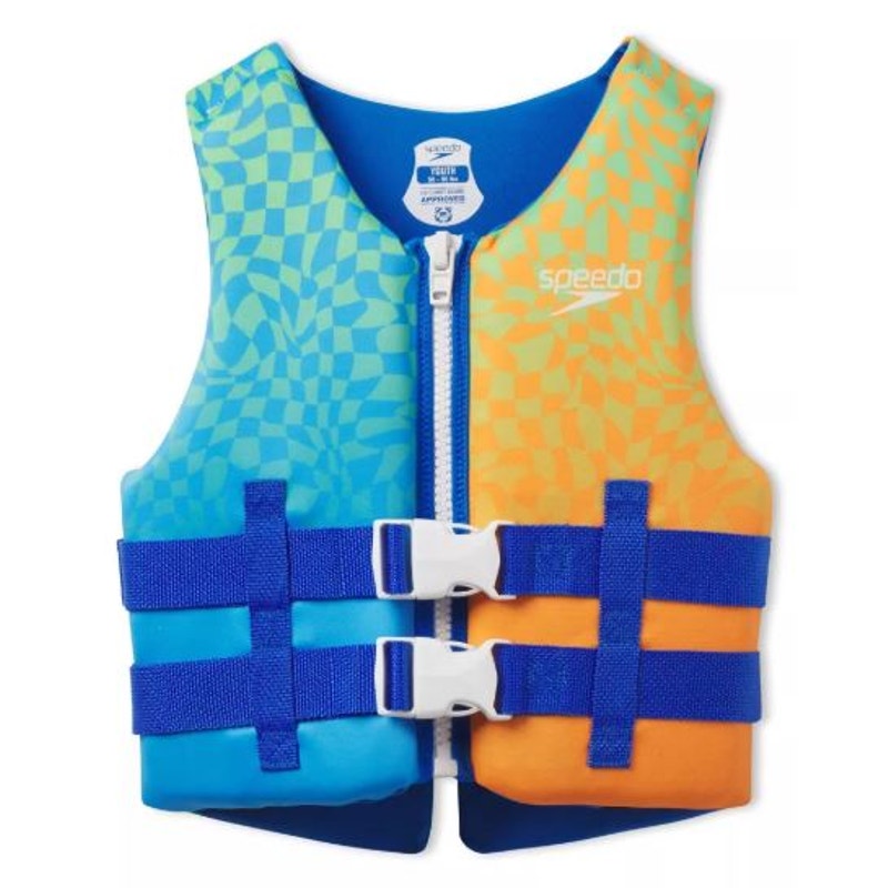 Speedo Junior PFD Life Jacket Vest - Checkered