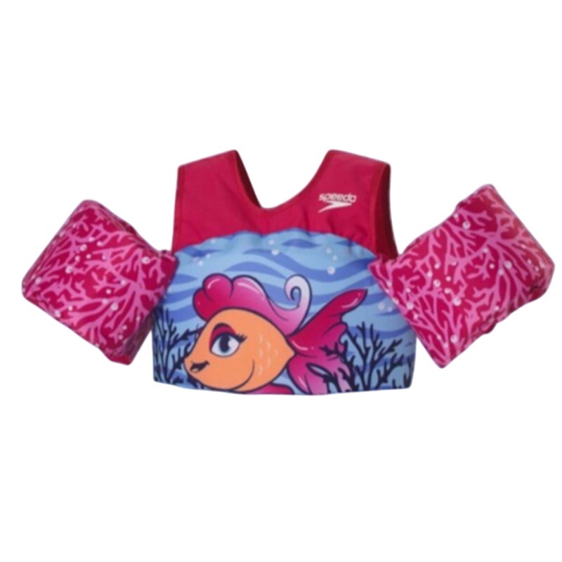 Speedo Girls' Splash Jammer Life Jacket Vest Berry Beta Fish One Size 33-55 LBS