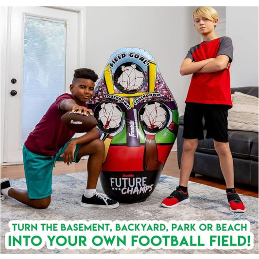 Franklin Sports Kids Football Target Toss Game - Inflatable Football Throwing Target Toy with Soft Mini Footballs