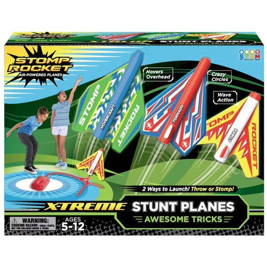 Stomp Rocket Aerodynamic X-Treme Stunt Planes with Launcher