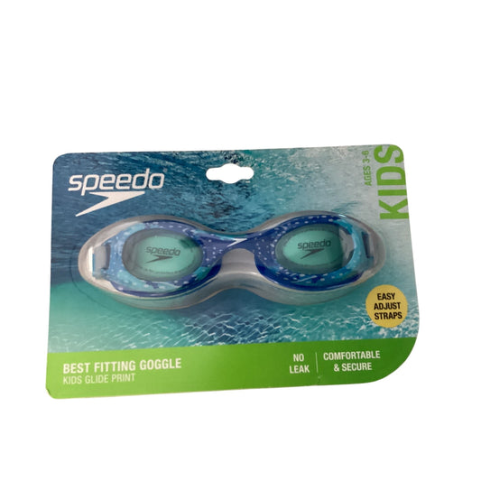 Speedo Kids Glide Print Goggles Ages 3 - 6 Blue-Jade